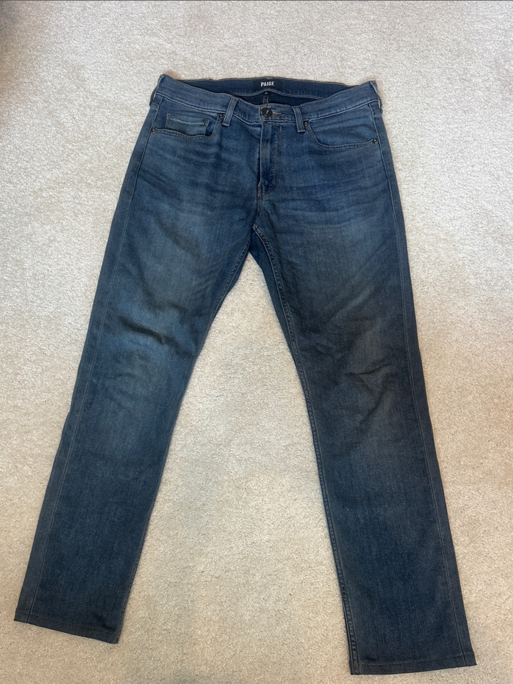 PAIGE Men's Straight Jeans in Deep Indigo Wash